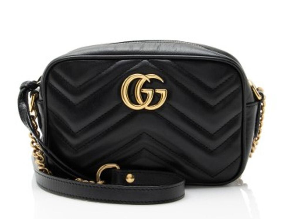 Gucci GG Marmont Mini Camera Bag Black Matelassé Leather Crossbody